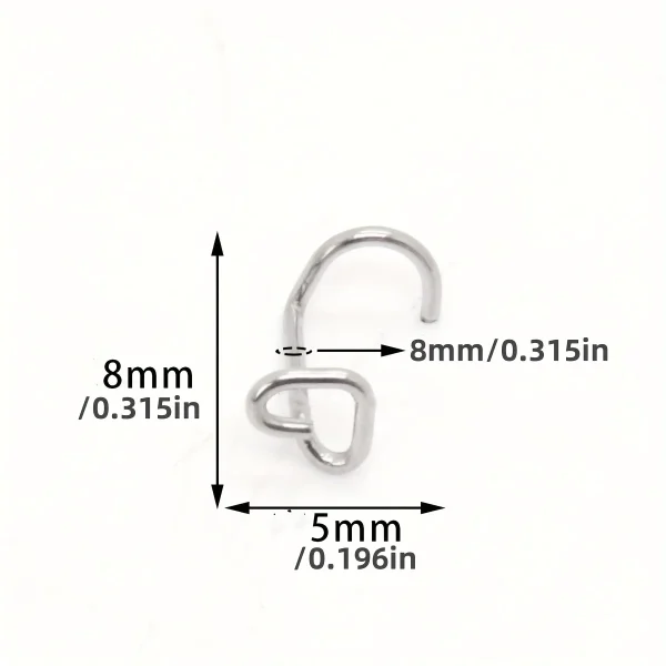 stainless steel heart shaped nose ring