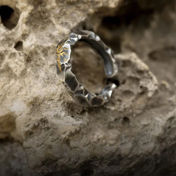 adjustable wishing stone ring for men