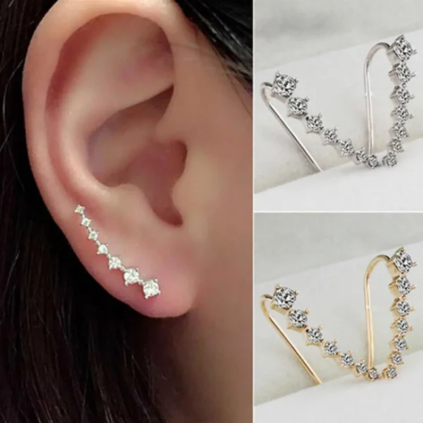 big dipper rhinestone clip on earrings