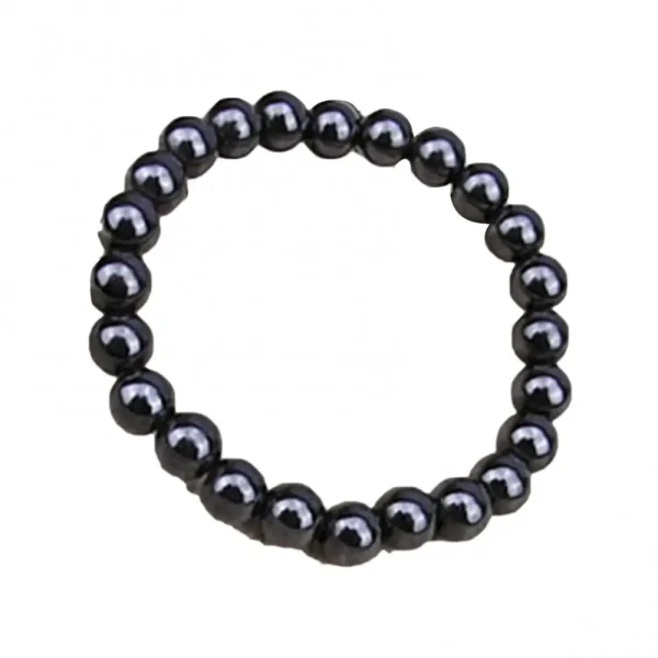 black magnetic hematite stone bracelet