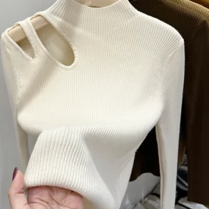 ribbed turtleneck knitted sweater