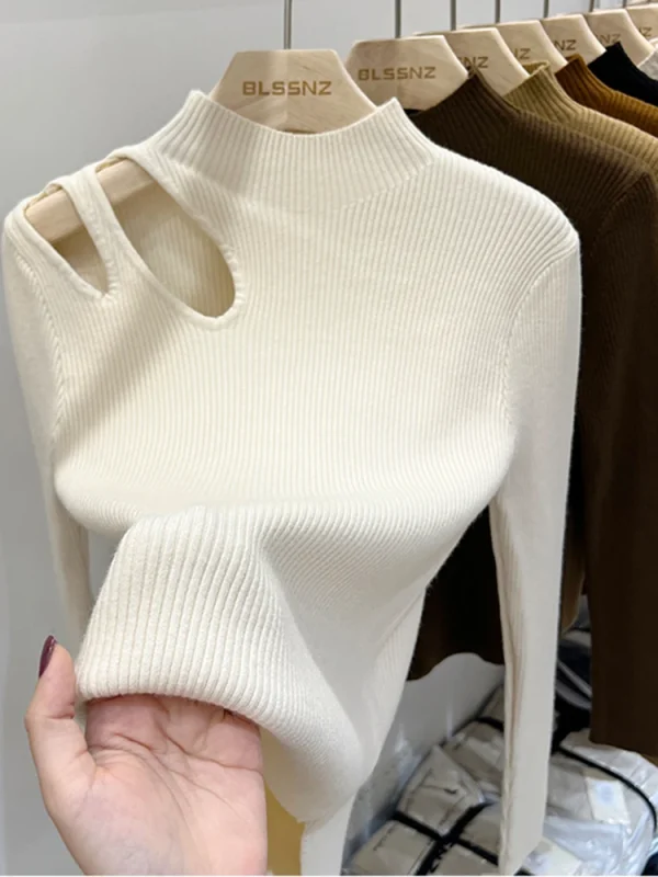 ribbed turtleneck knitted sweater