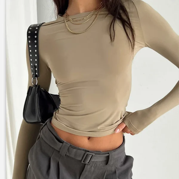 y2k style cropped long sleeve t shirt